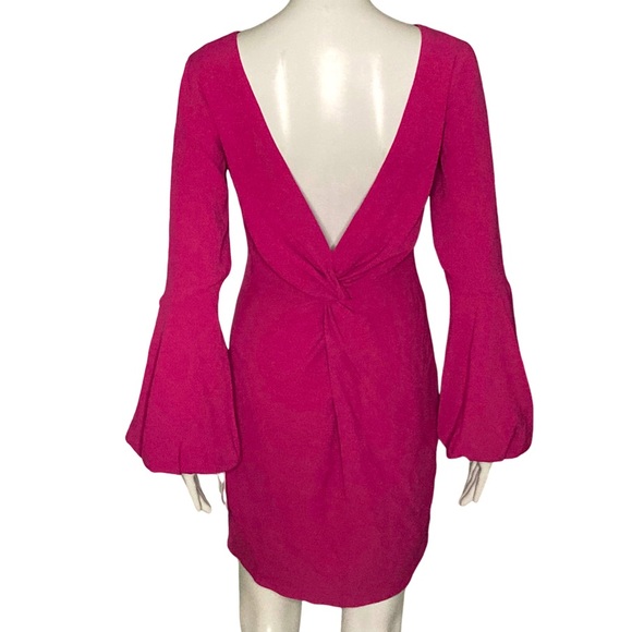 NWT Dress the Population Mackenzie Hibiscus Twist Back Mini Dress - Sz S - Picture 4 of 9